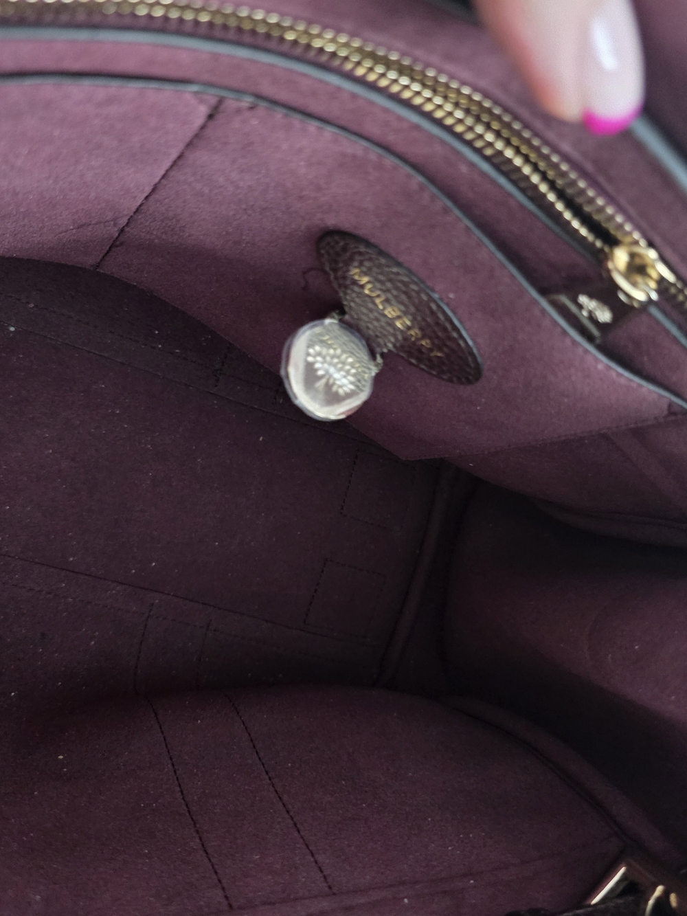 MULBERRY Bayswater Leather Tote Bag in Deep Burgundy/oxblood - Picture 9 of 11